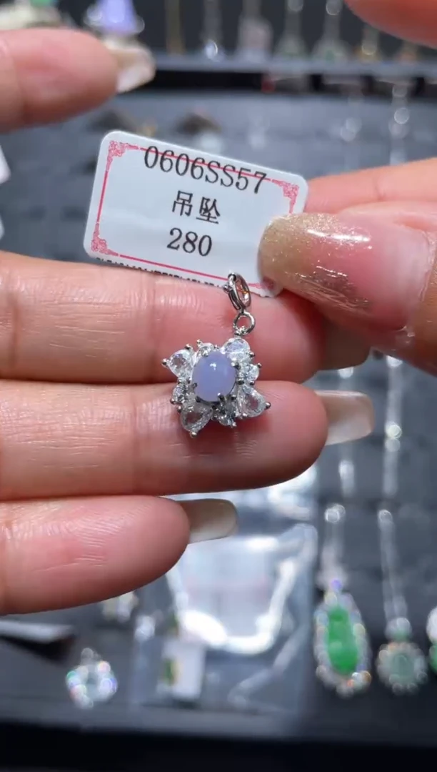 翡翠挂件银S925镶嵌0606SS57