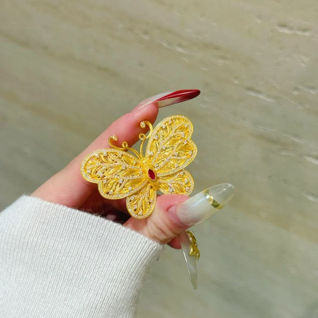 闪耀羽蝶中古风吊坠