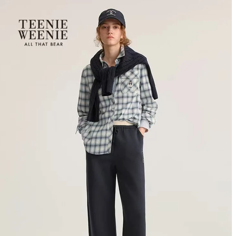 Teenie WeeniePOLO领薄款格纹衬衫上衣情侣城市轻TTYC254903P