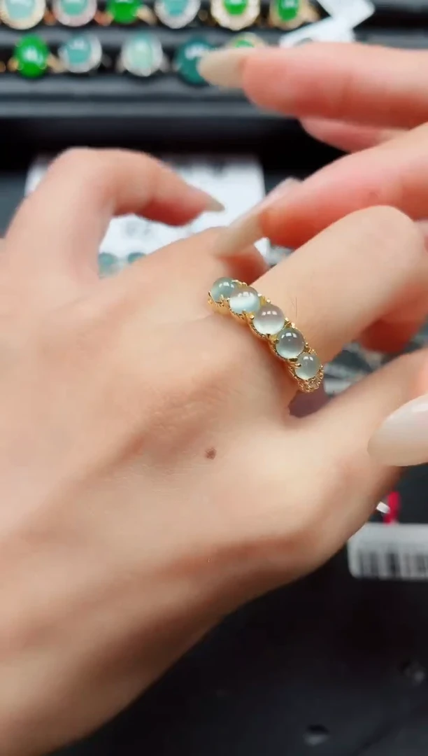 翡翠戒指银S925镶嵌111111111