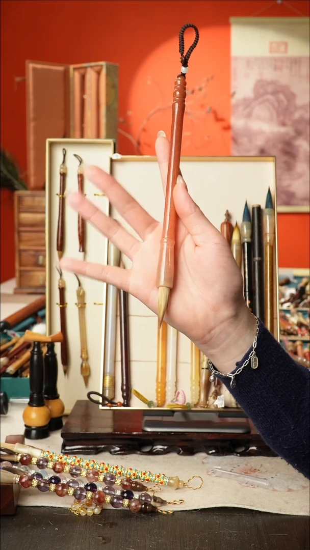 38号闪孤品高货毛笔链接 清水试笔 蘸墨不退