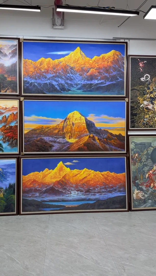 油画【张俊龙】冈仁波齐办公室客厅茶室客厅挂画油画版画