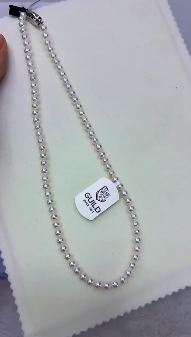 银S925镶嵌DA淡水珍珠项链带吉尔德大证5-6 ss159