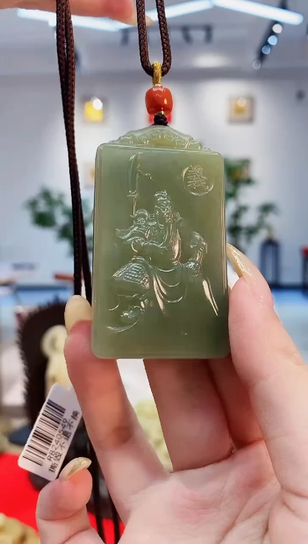 【闪购商品】和田玉挂件未镶嵌绿根义薄云天