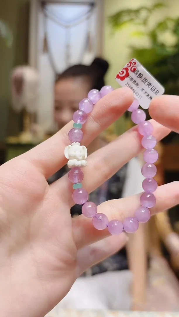 【闪购商品】锂辉石手串未镶嵌象绿奥紫锂辉手串