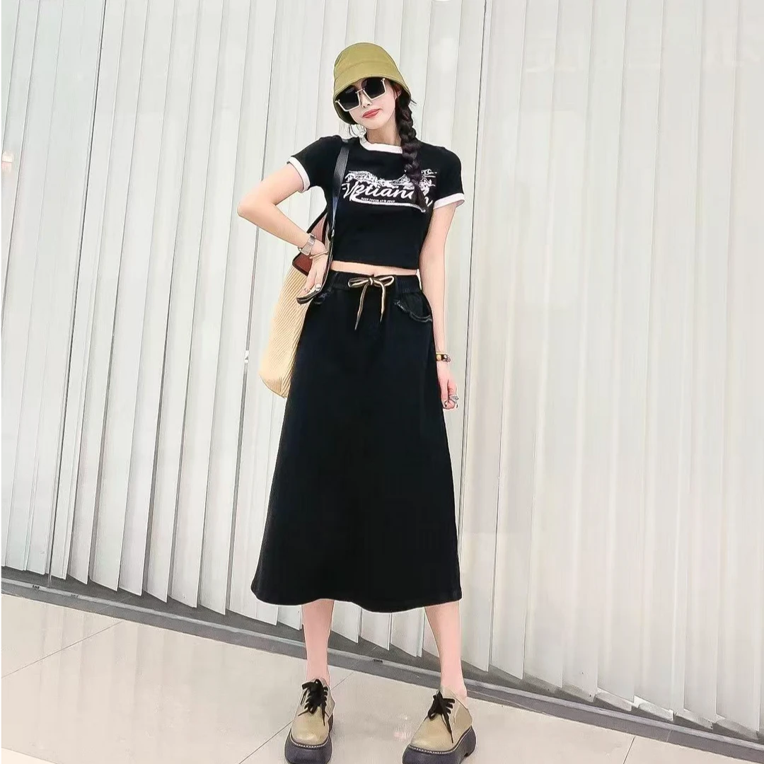 XPP特体3-9码300斤牛仔半身裙高弹松紧腰显瘦遮肉1063