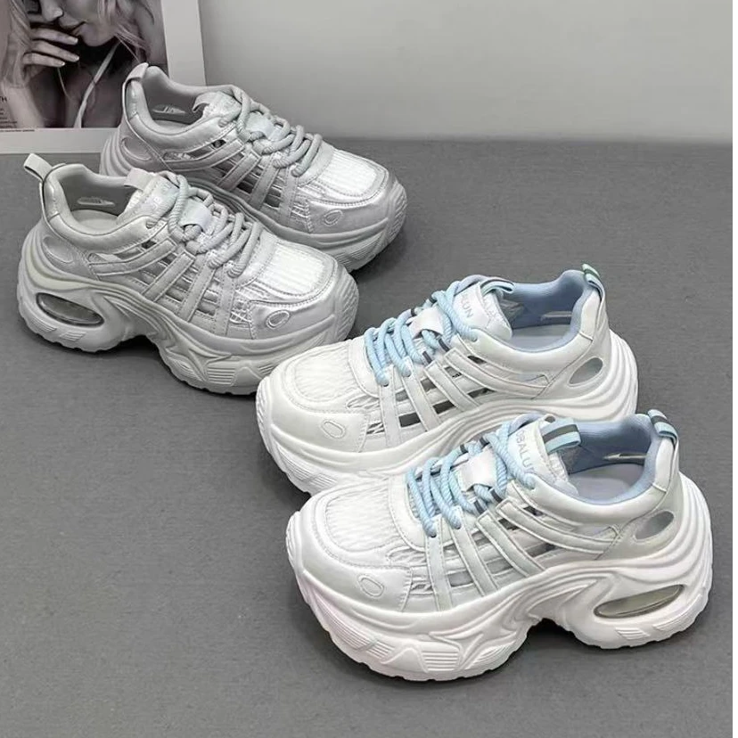 （刘亦菲）OBALUN/欧巴伦2025夏季新款厚底百搭运动休闲鞋潮5001