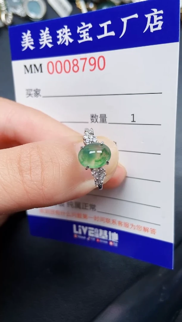 翡翠银S925镶嵌颈饰8790