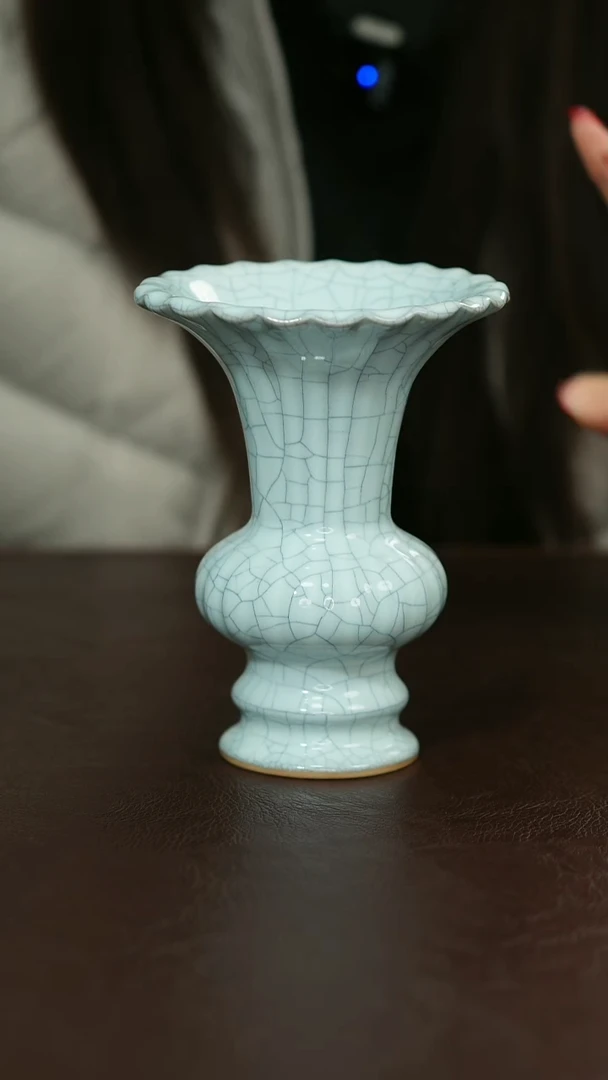 摆件瓷原矿原釉汝宋汝瓷 月白釉瓶