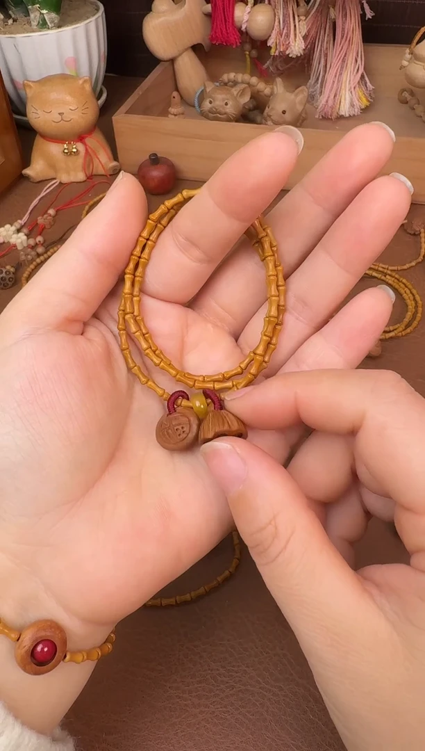 手串桃核三圈好运莲莲竹节跑环