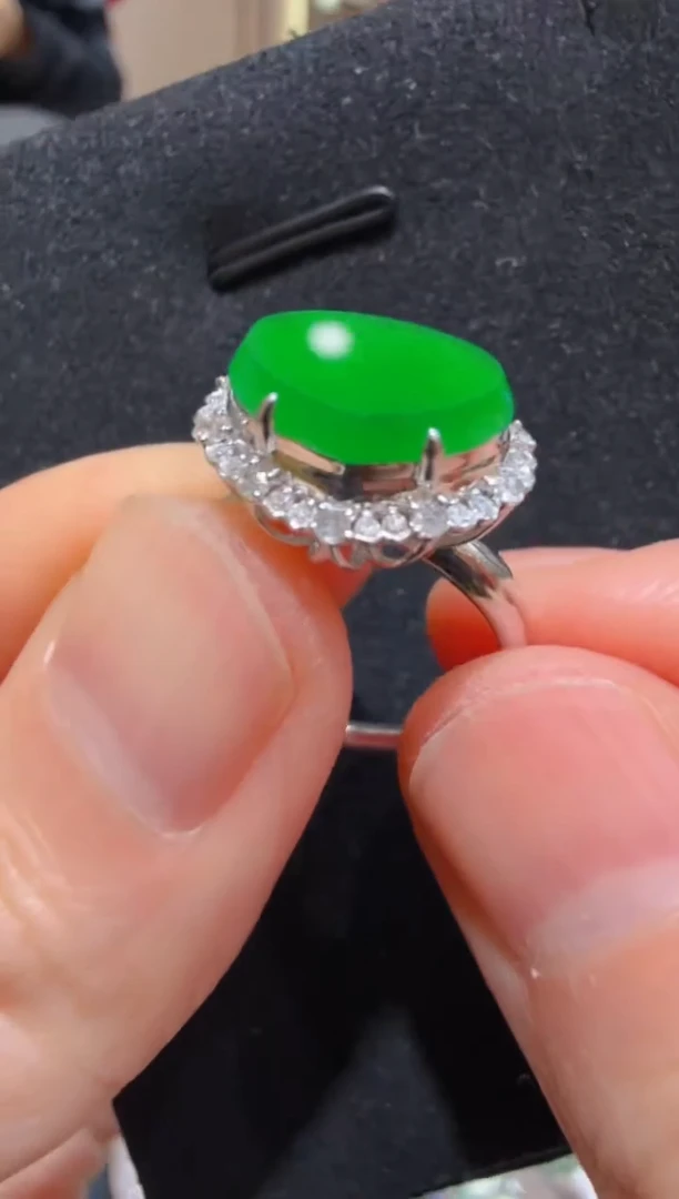 18K金镶嵌戒指翡翠多样性团购发一件