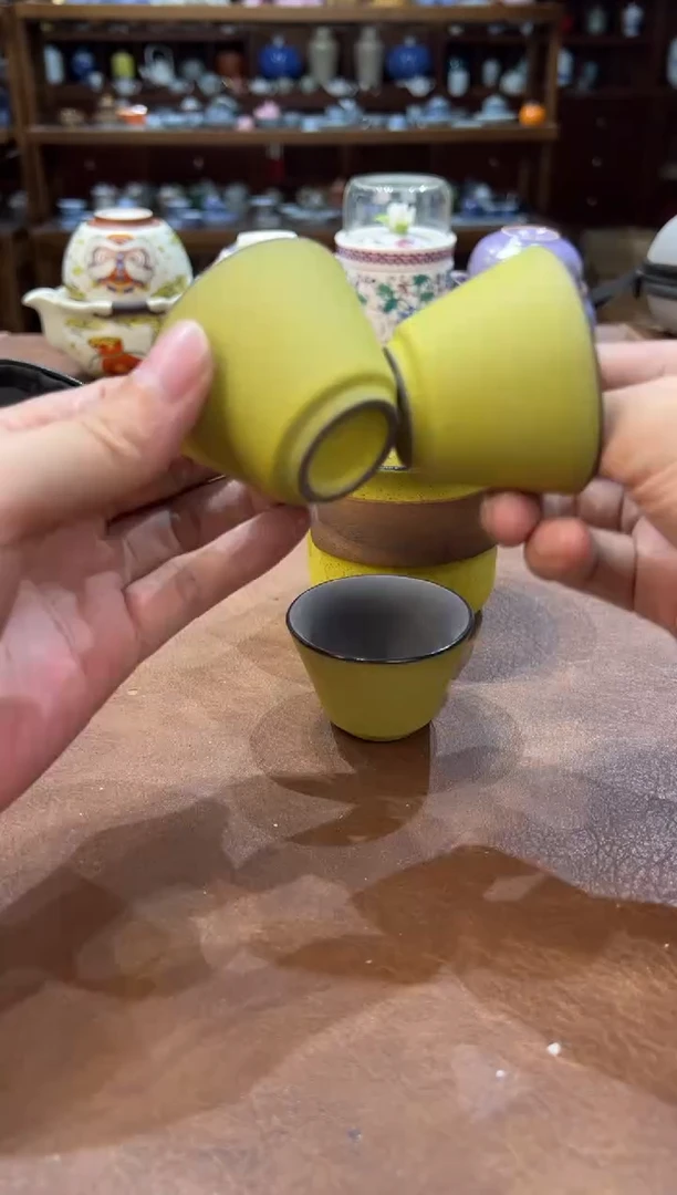真的很便宜超好看会开片的旅行茶具