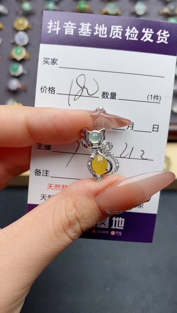 翡翠银S925镶嵌颈饰......