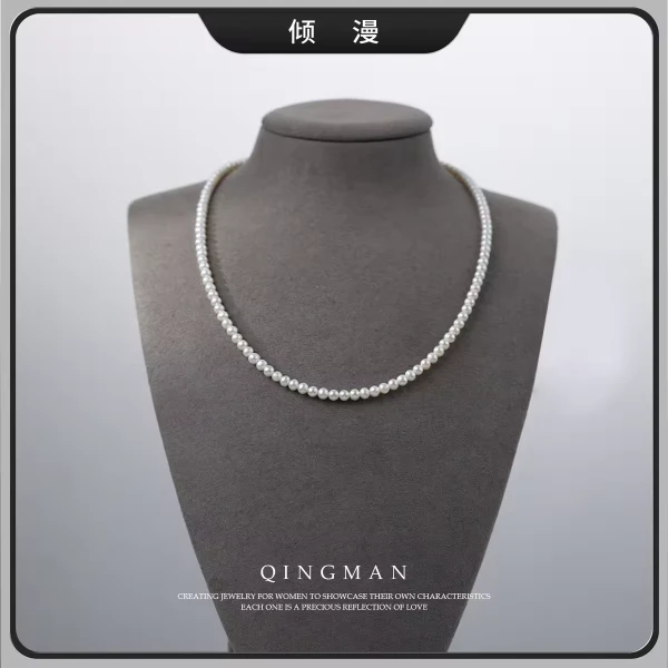 【本店招牌小珍珠】3-4mm淡水珍珠18K金精致百搭项链XL80084SY