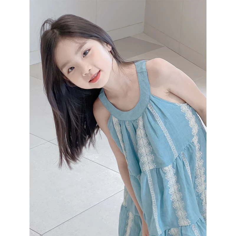 女童连衣裙2025新款儿童夏装裙子海边度假风背心裙女孩夏季吊带裙