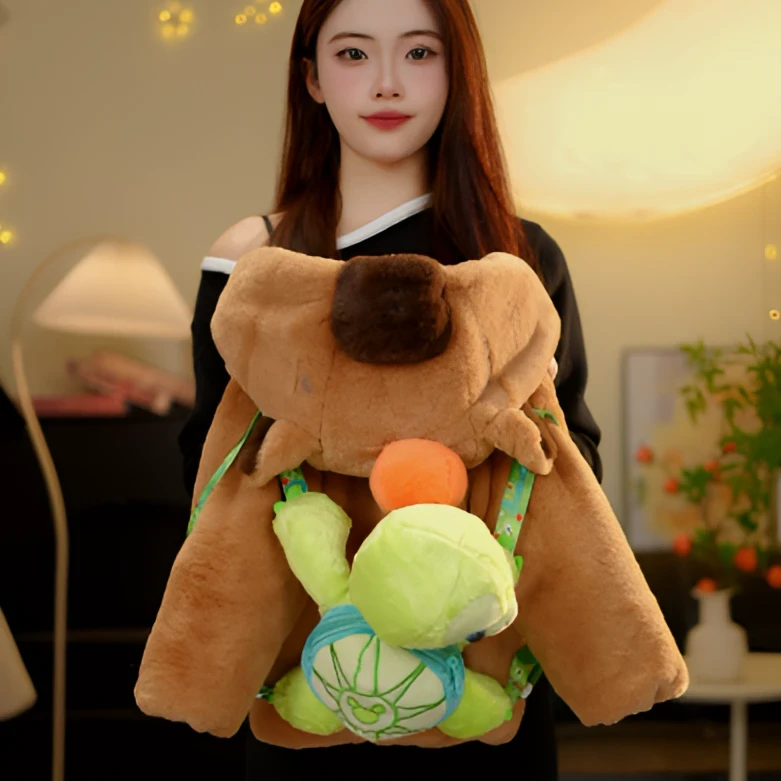 YT冬季新款毛茸茸可爱卡皮巴拉草草冬季保暖短款加厚外套