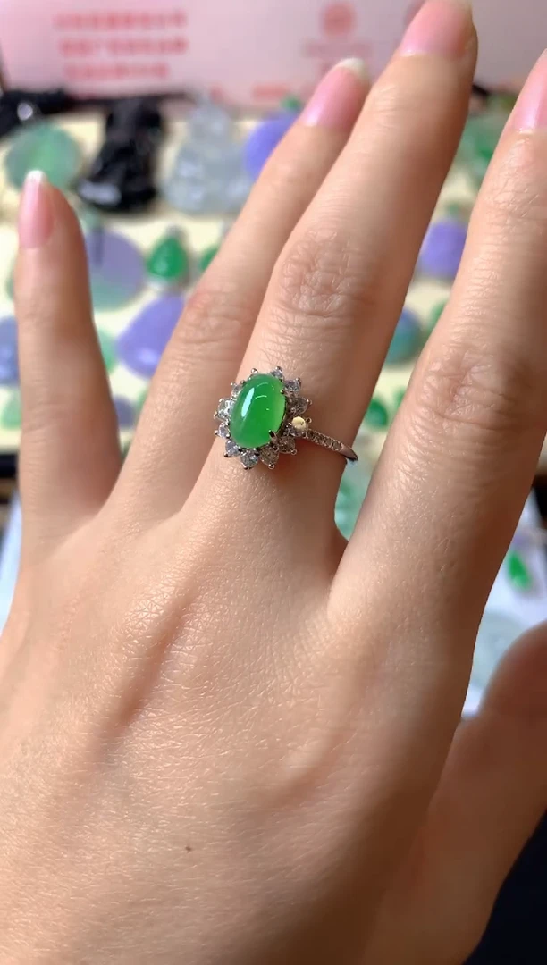 银S925镶嵌戒指翡翠用****6戒指