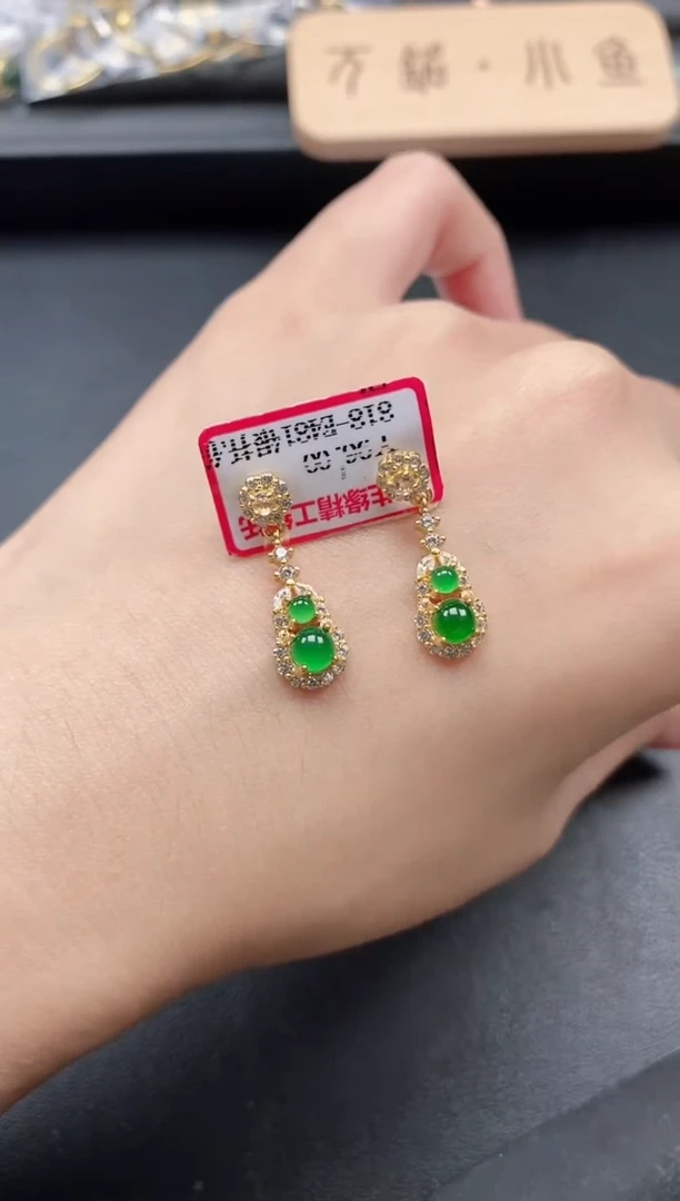 翡翠戒指银S925镶嵌5115-5