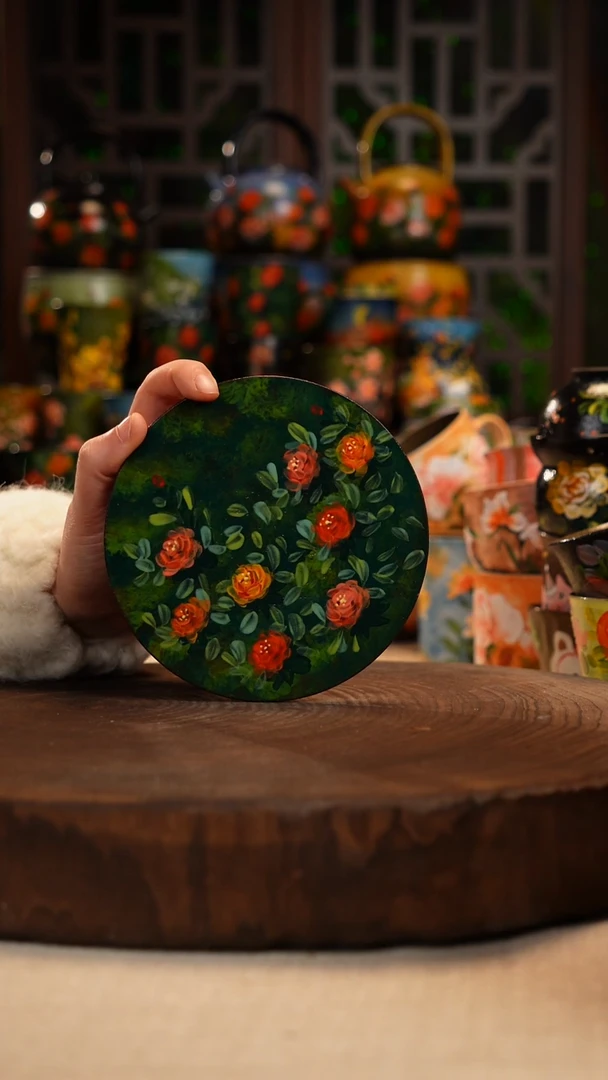 油画 手绘 釉 下彩