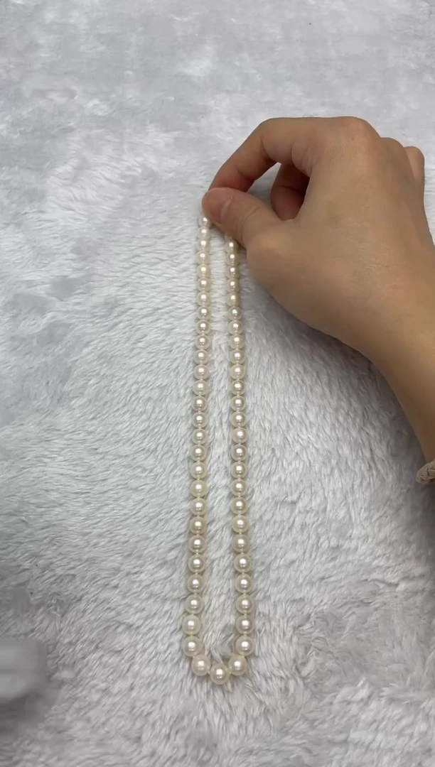 项链银S925镶嵌海水珍珠AK羽皇金7-7.5mm