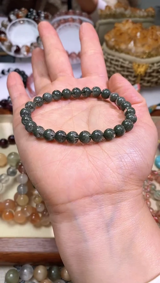 未镶嵌手链水晶绿幽灵7.2