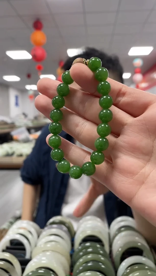 手链未镶嵌和田玉碧玉卡10手串一条