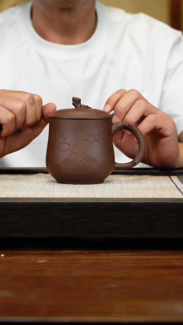 茶壶紫砂紫泥梅花盖杯