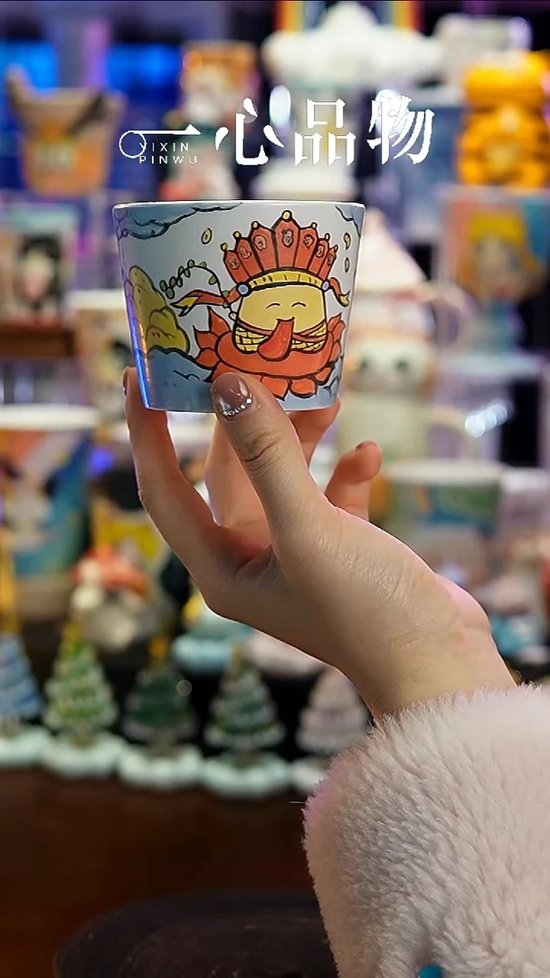 杯子瓷Y155景德镇手工手绘杯子摆件