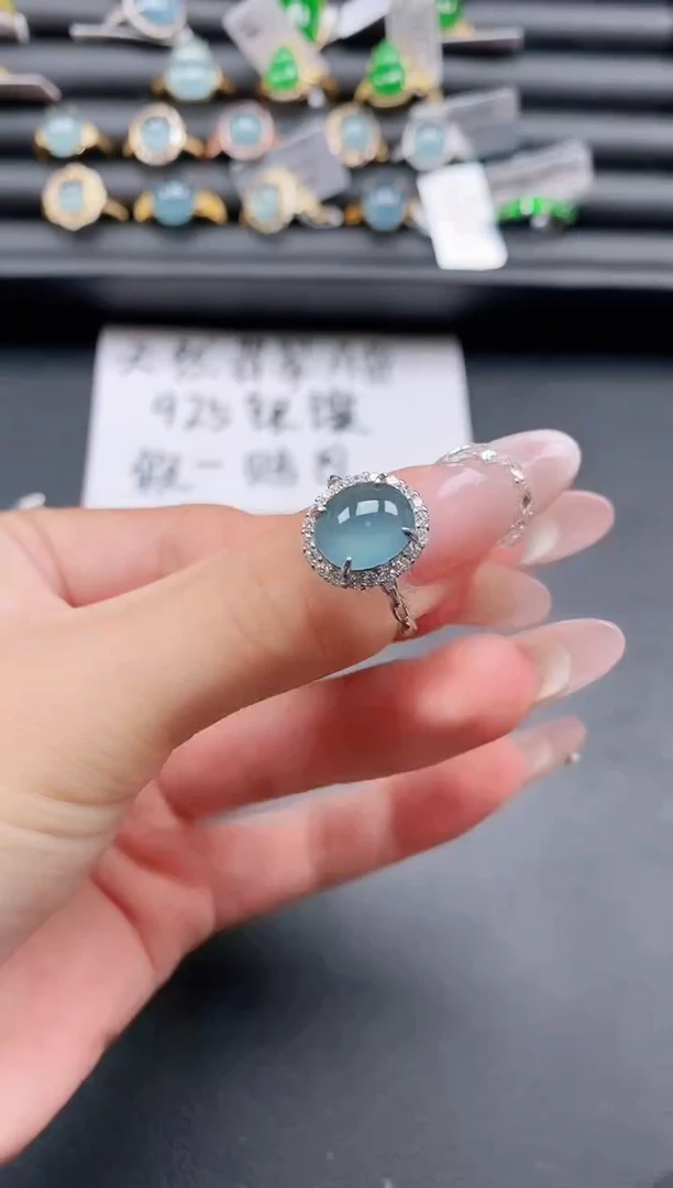 银S925镶嵌戒指翡翠11