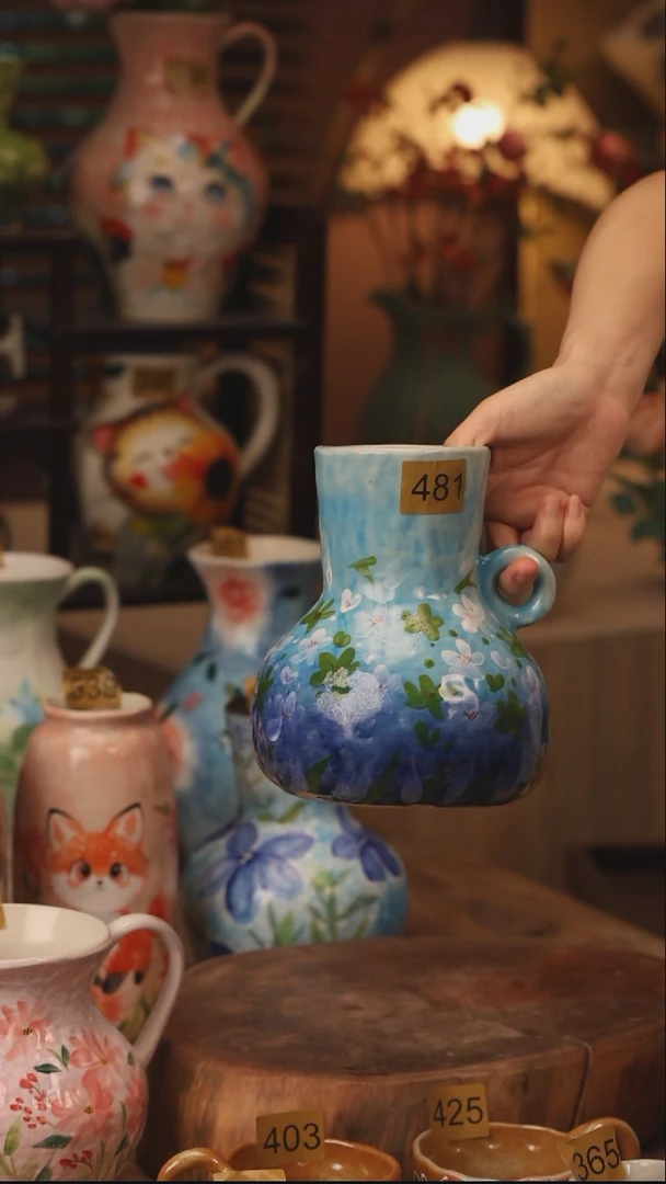 陶瓷481陶瓷花瓶摆件  口径9 高20