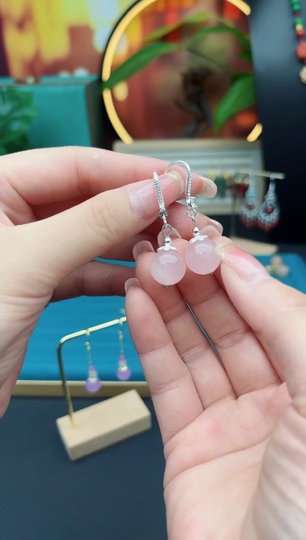 水晶耳饰银S925镶嵌216