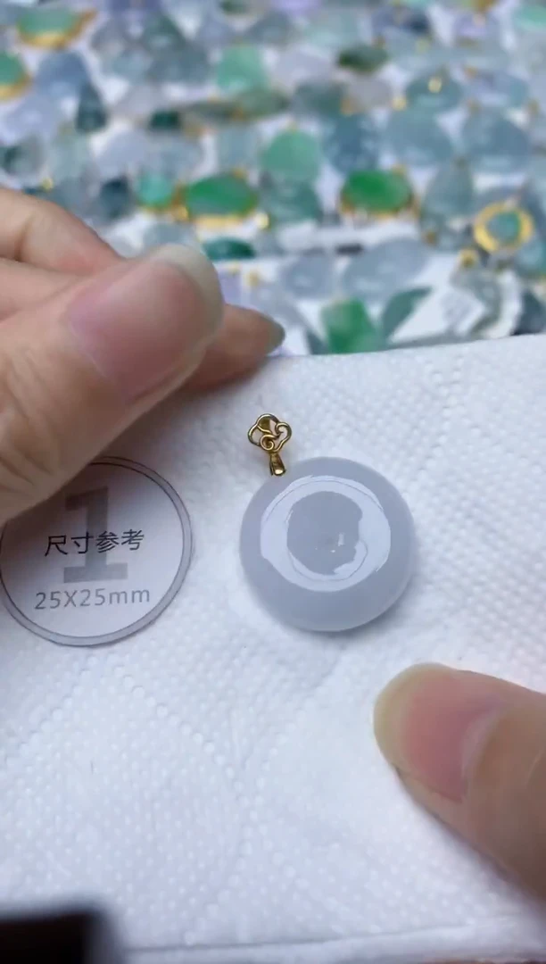 颈饰银S925镶嵌翡翠天然A货翡翠