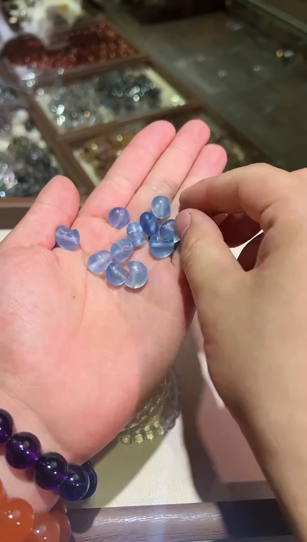 水晶手链未镶嵌海蓝宝小月亮（多样性发一）