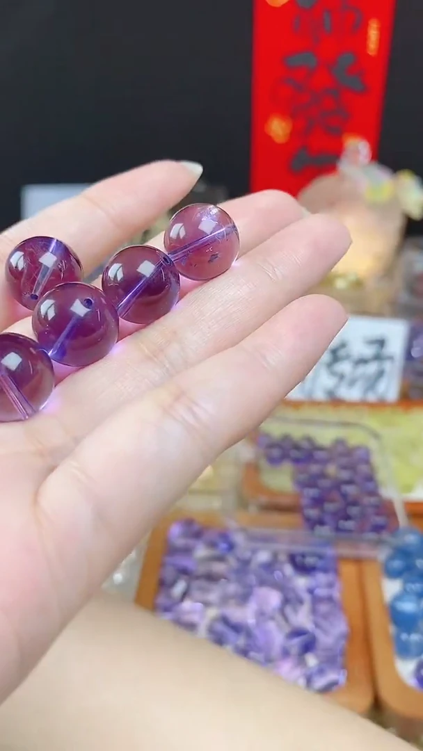 未镶嵌珠宝半成品水晶紫水晶单珠13mm一颗装