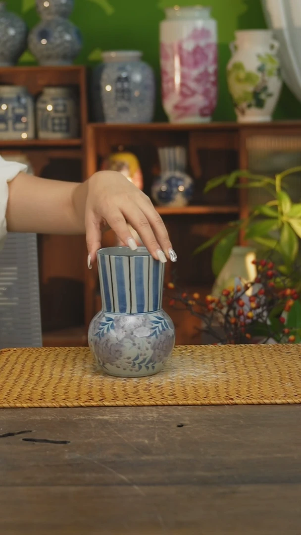 瓷片景德镇纯手工手绘花器摆件