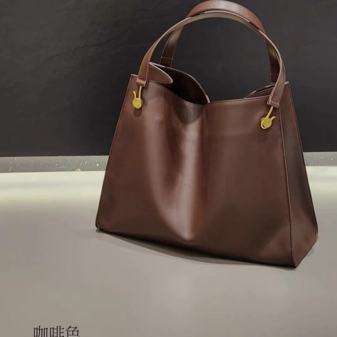 通勤复古牛皮托特包女大容量新款手提包简约小众设计大包轻奢时尚