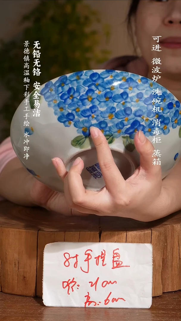 碗瓷景德镇高温瓷釉下彩手绘陶瓷