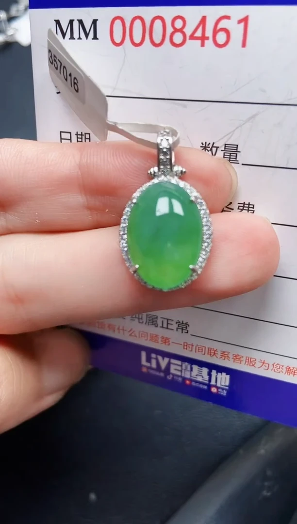 翡翠银S925镶嵌颈饰8461