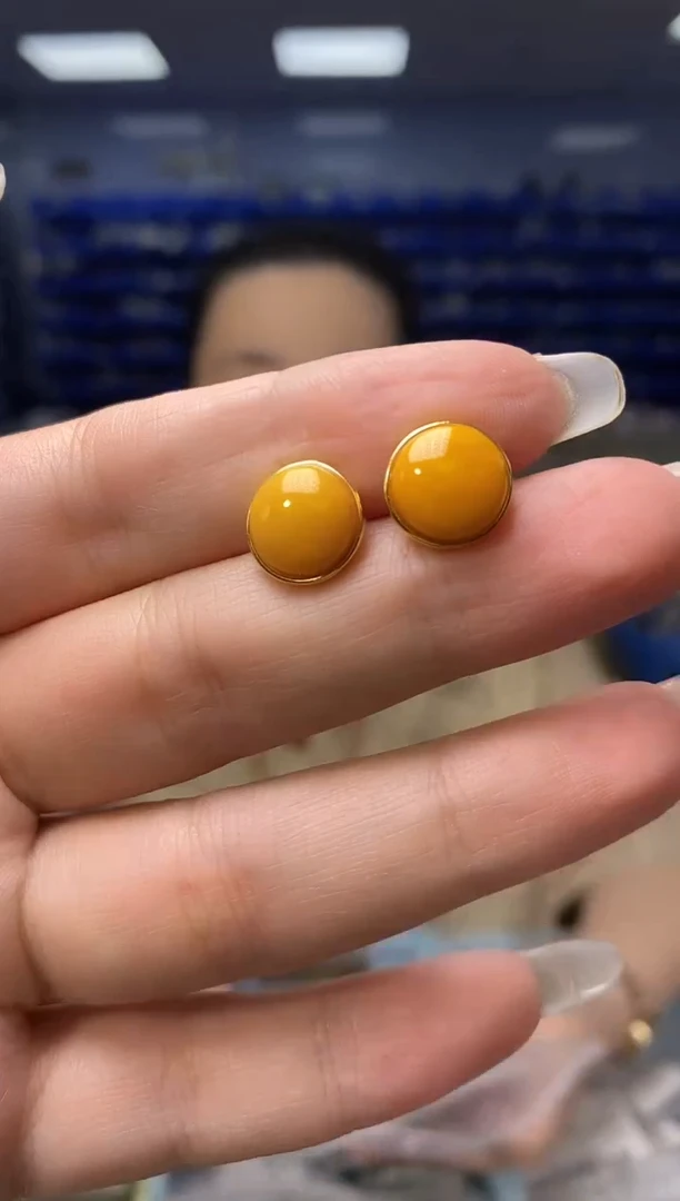 银S925镶嵌蜜蜡裸石EZ5086