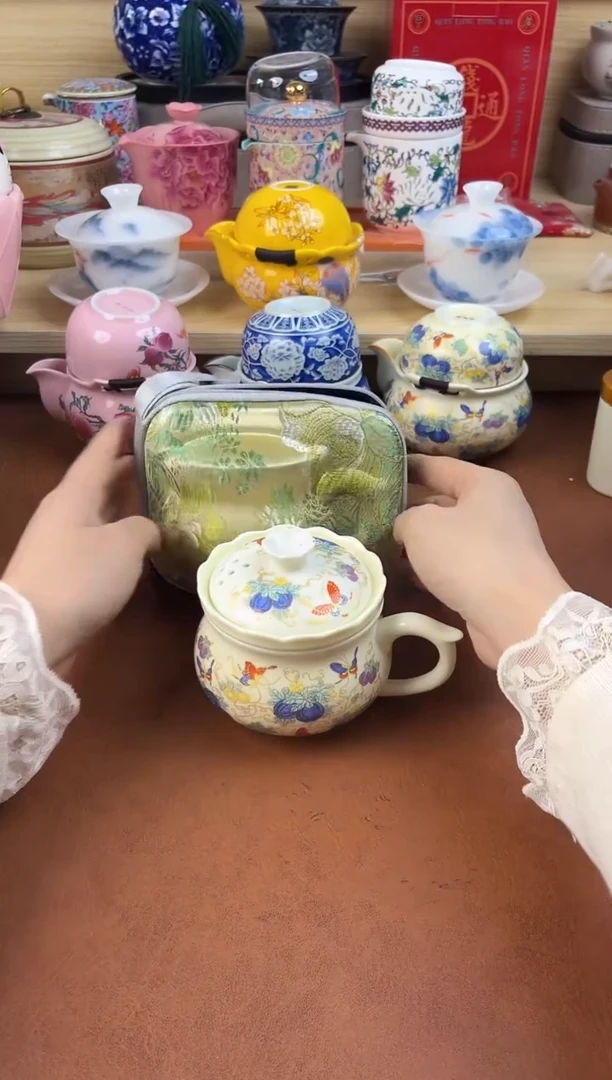 陶陶瓷茶具摆件旅行套组