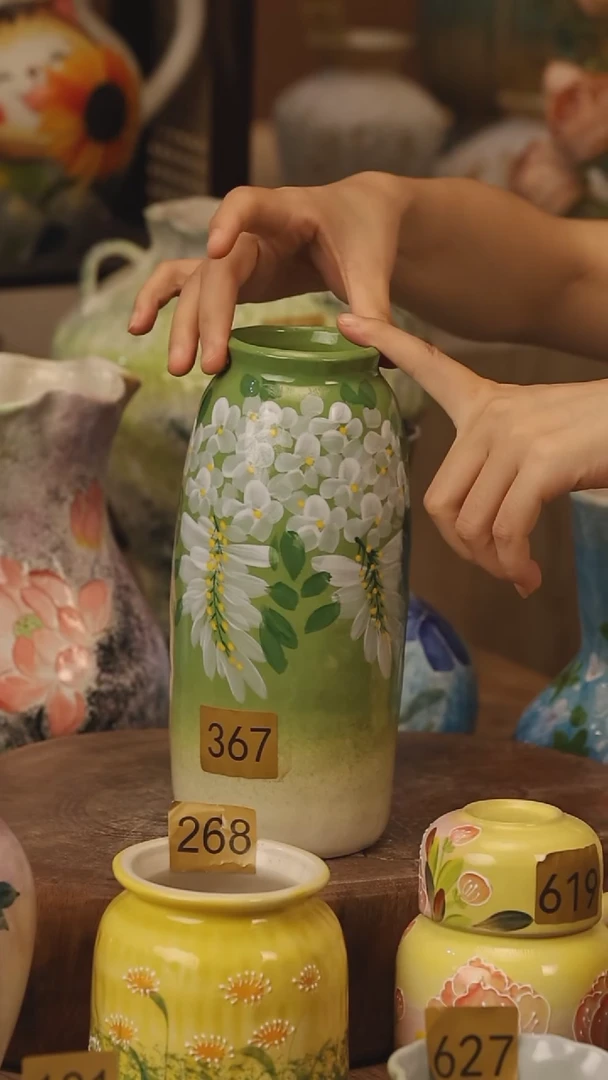 陶瓷367景德镇设计师手作花器摆件侘寂风