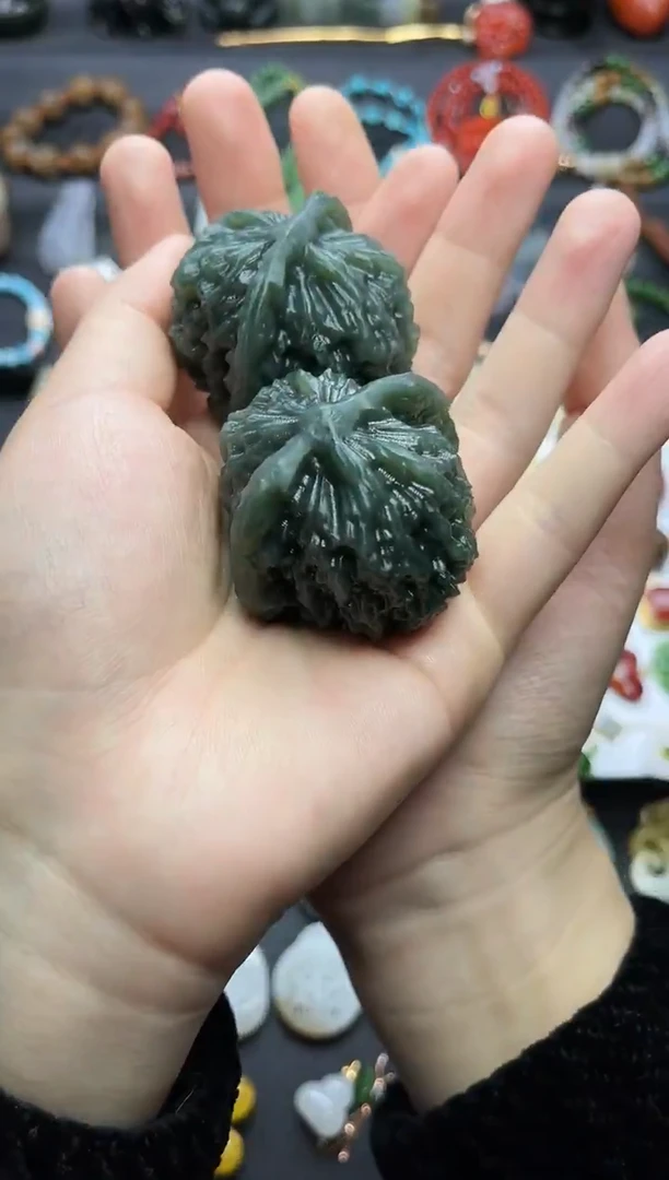 未镶嵌和田玉把件核桃一对【定制】06