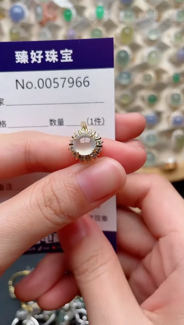 翡翠戒指银S925镶嵌.