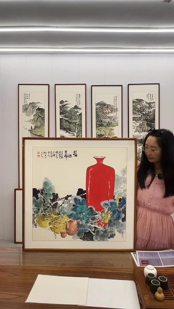 国画阿里丁   80*80  福禄吉祥