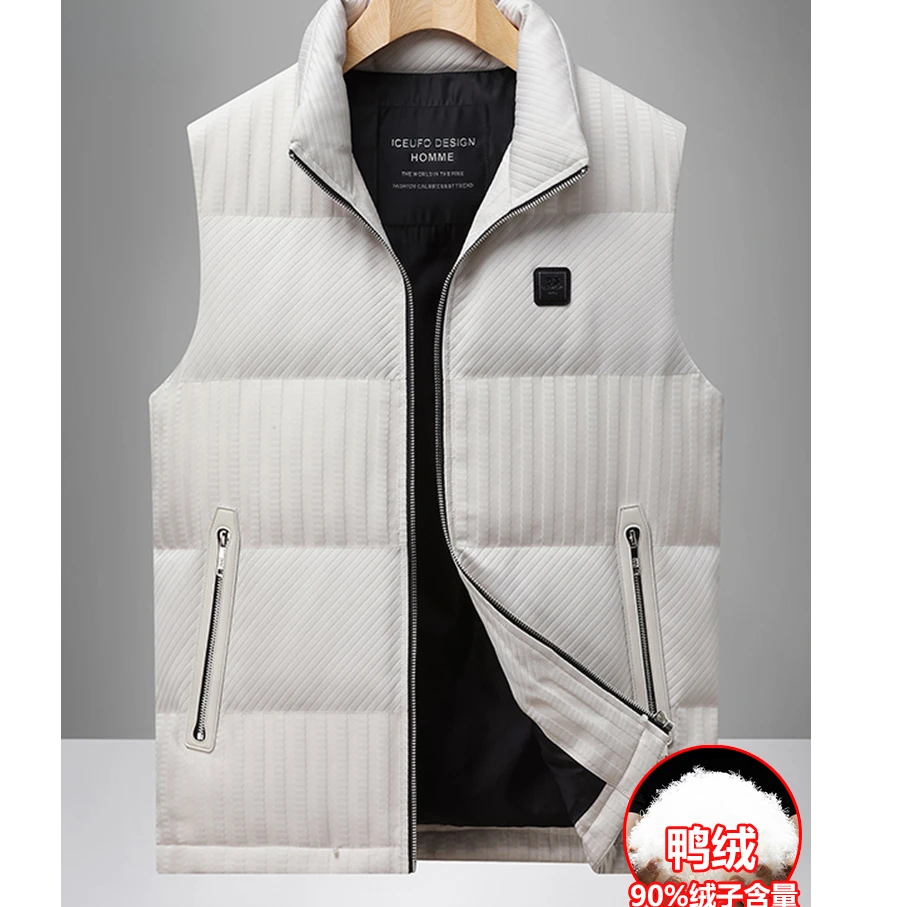 2025秋冬新款男士立领羽绒马甲男保暖背心青年休闲时尚坎肩男外套