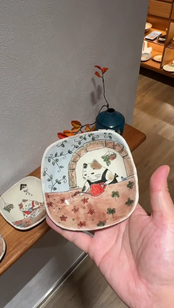 陶日本陶艺作家手作器物川田敦子方碟