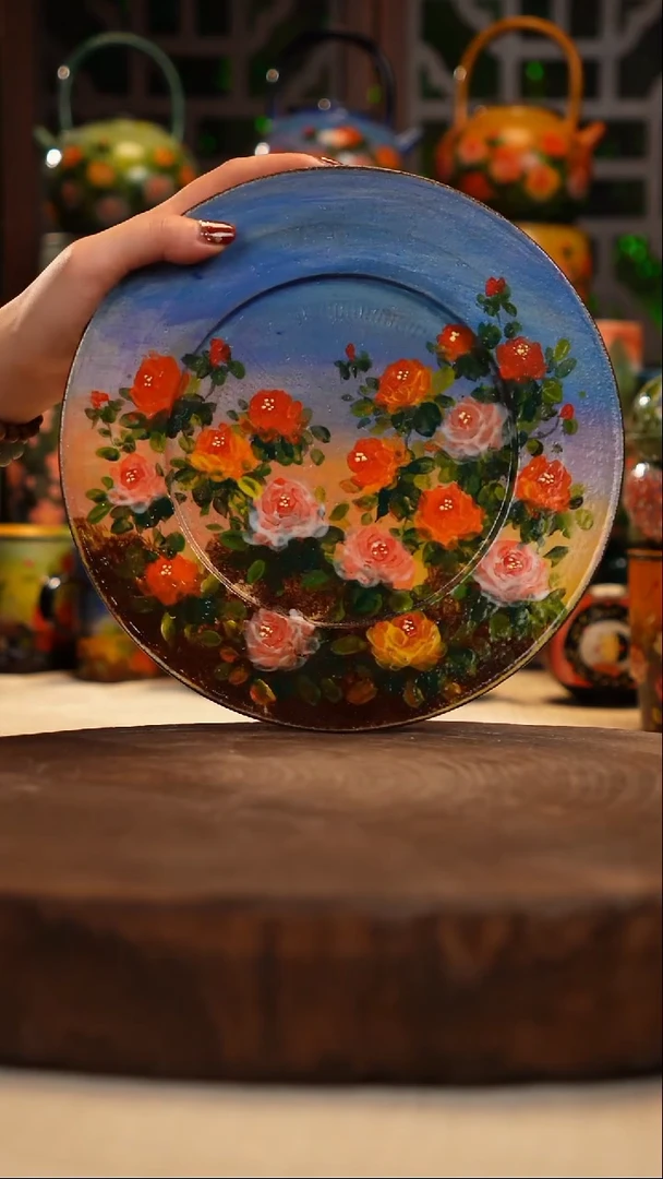 紫砂 油画釉下彩手绘