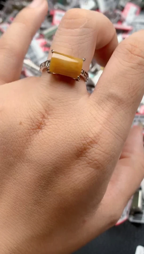 银S925镶嵌戒指翡翠天然A货缅甸翡翠