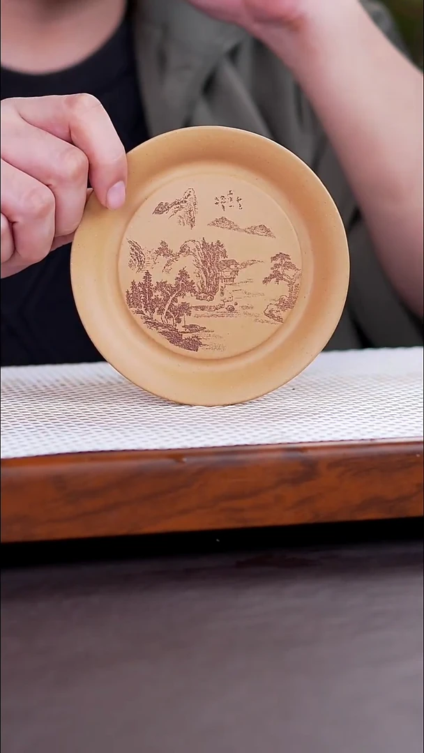 茶壶紫砂段泥 山水壶承