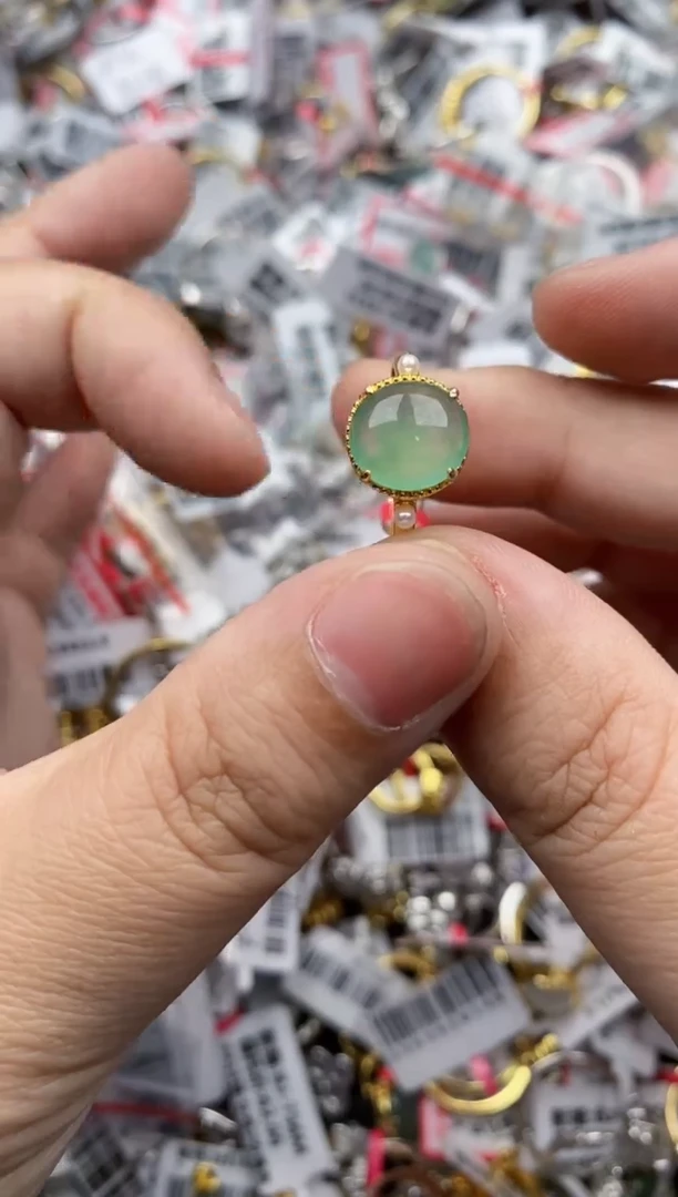 【闪购商品】翡翠戒指银S925镶嵌55555---2